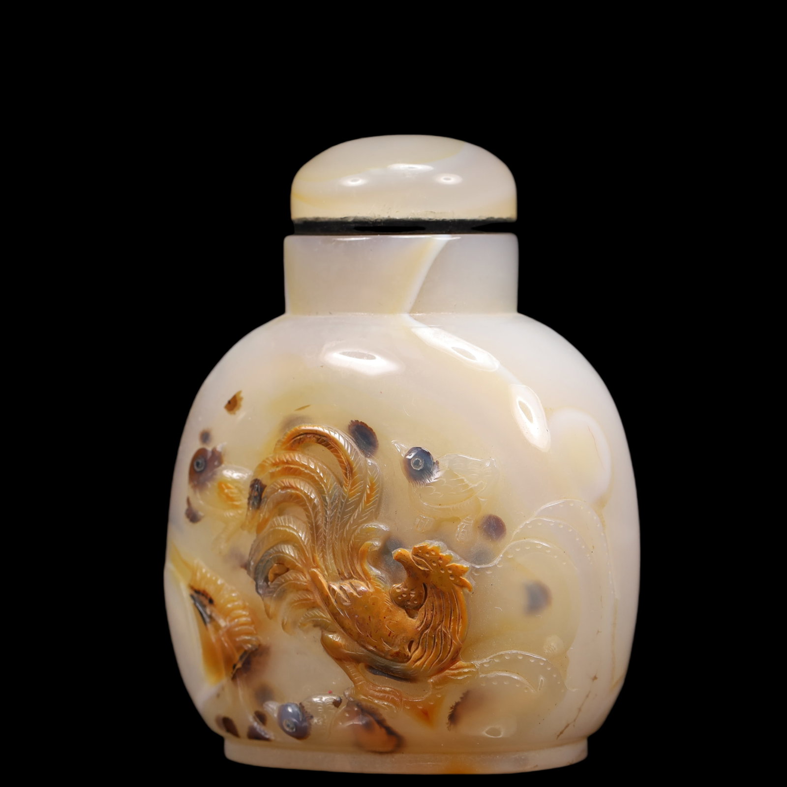 An Exquisite Agate Fowl Pattern Snuff Bottle - 2