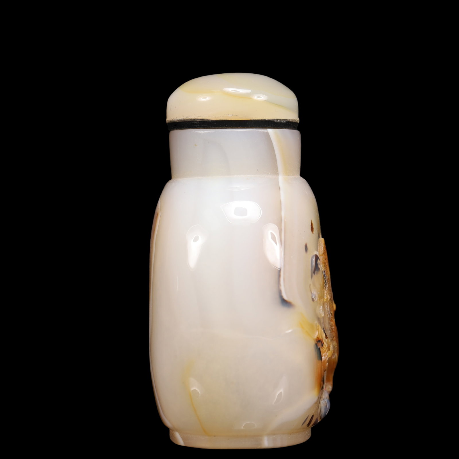 An Exquisite Agate Fowl Pattern Snuff Bottle - 4