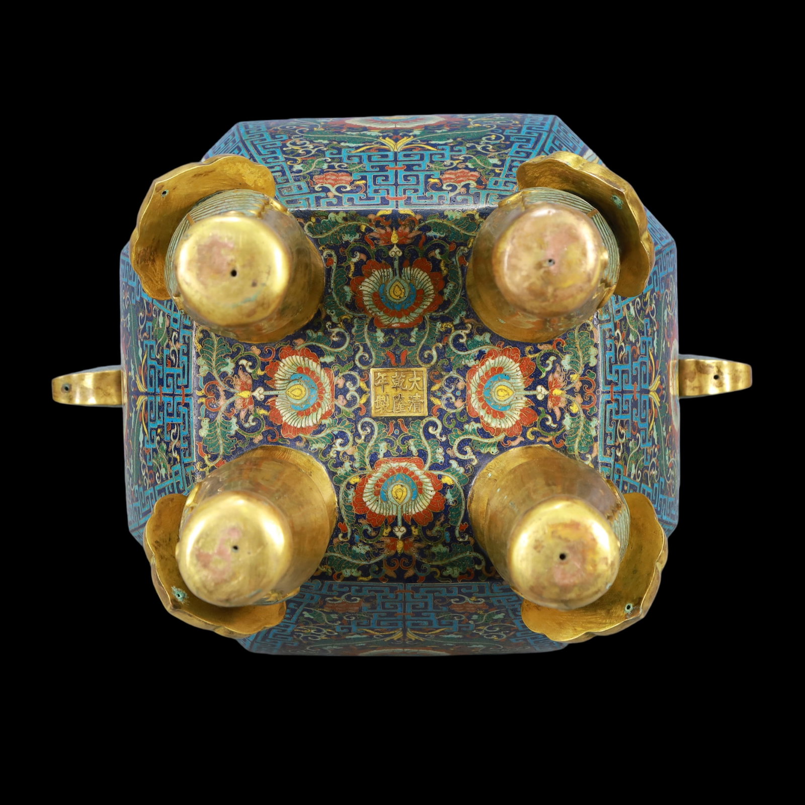 A Exquisite Cloisonne Flower Pattern Double-Ears Censer - 10