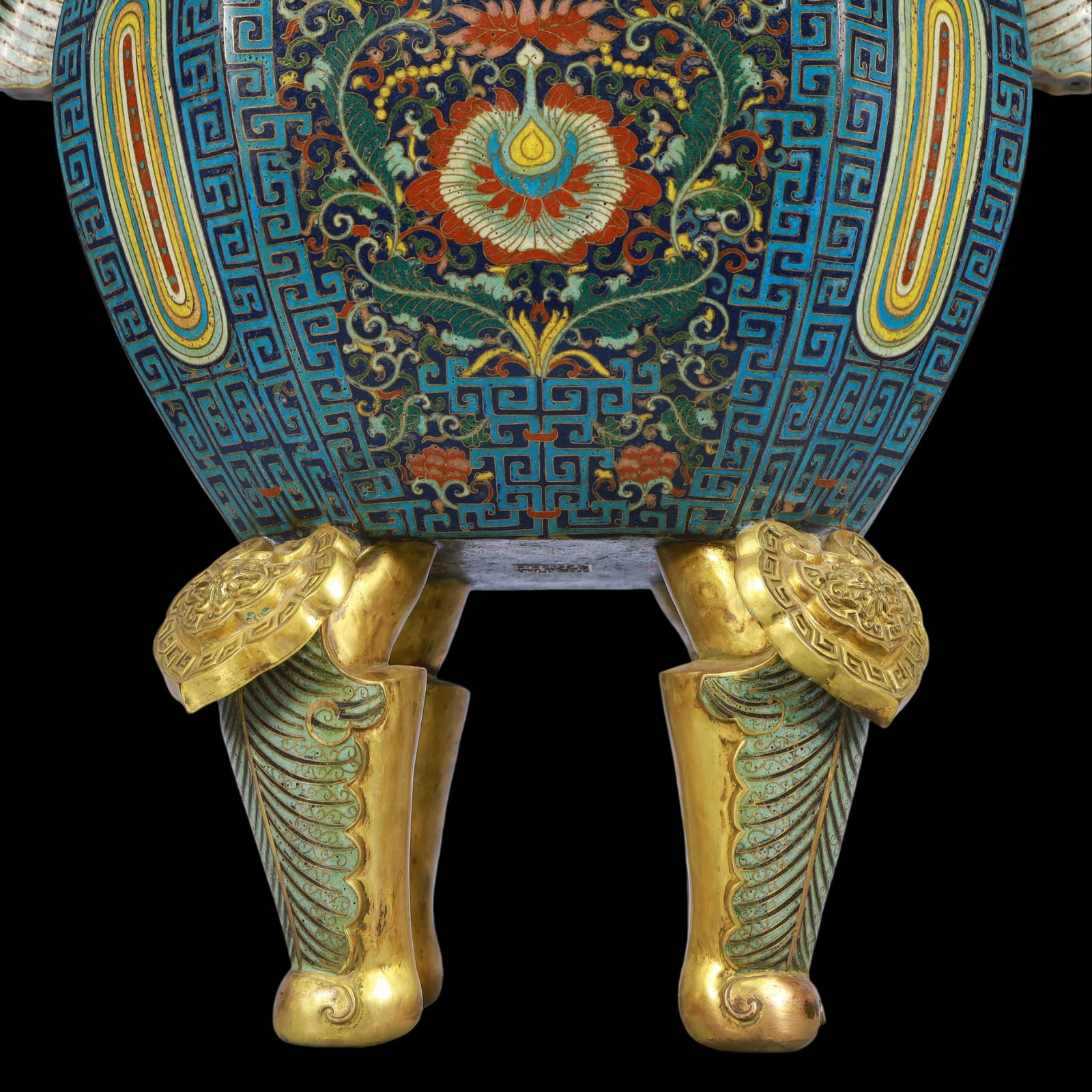 A Exquisite Cloisonne Flower Pattern Double-Ears Censer - 4