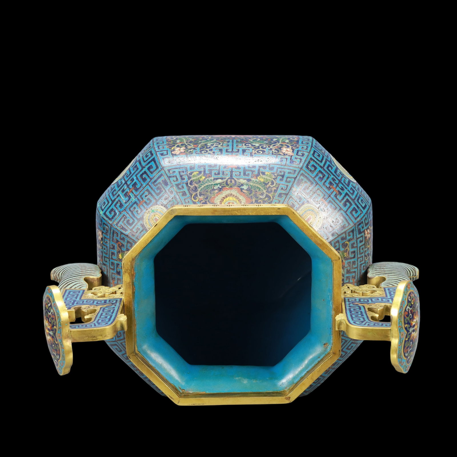 A Exquisite Cloisonne Flower Pattern Double-Ears Censer - 9