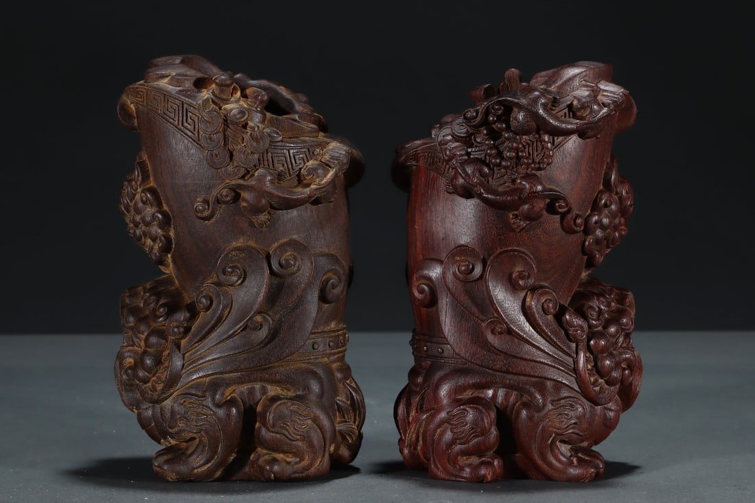 An Exquisite Eaglewood Auspicious Beast-Shaped Goblet - 4