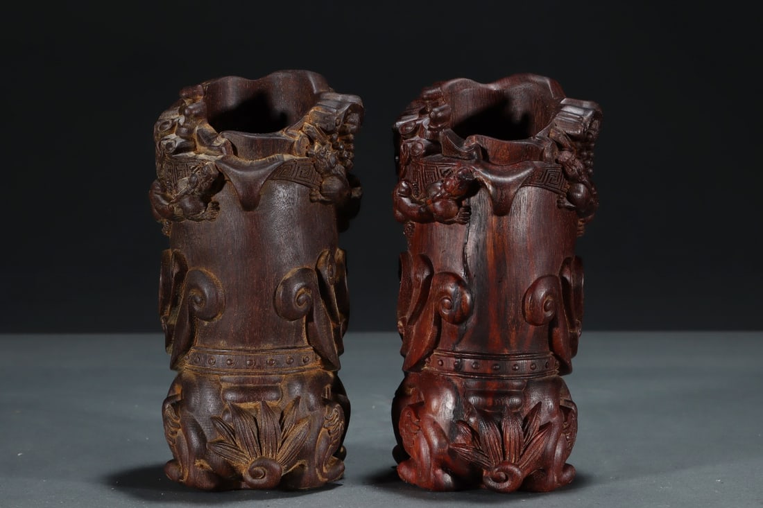 An Exquisite Eaglewood Auspicious Beast-Shaped Goblet - 5
