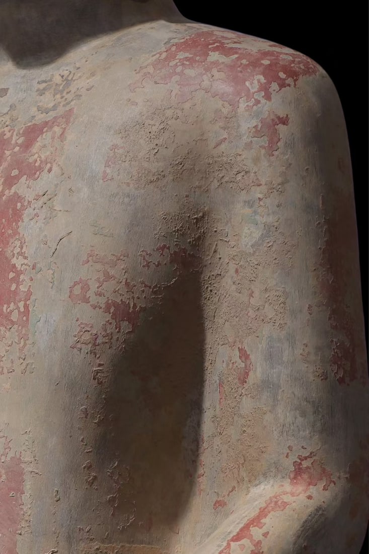 An Exquisite Limestone Painted Color Buddha Statue - 5