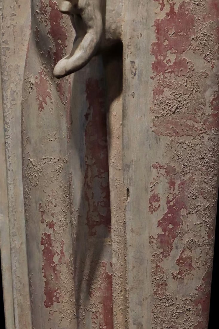 An Exquisite Limestone Painted Color Buddha Statue - 6