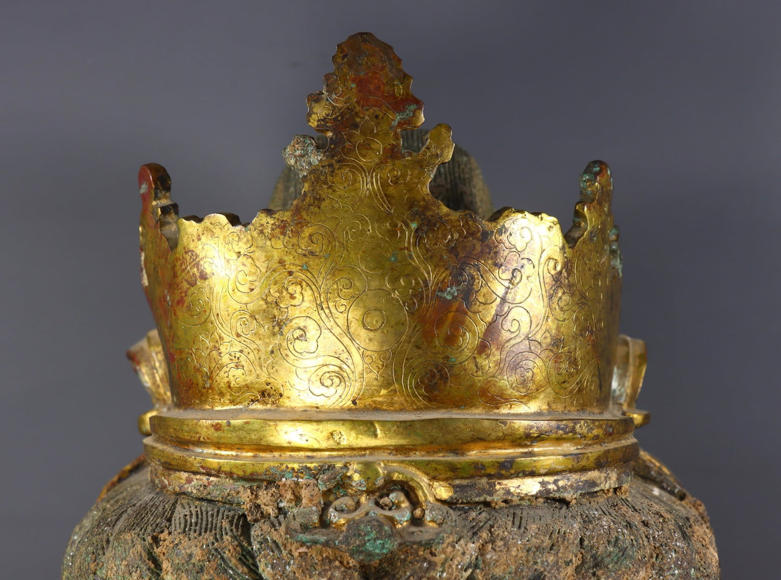 An Exquisite Gilt Bronze Buddha head - 7
