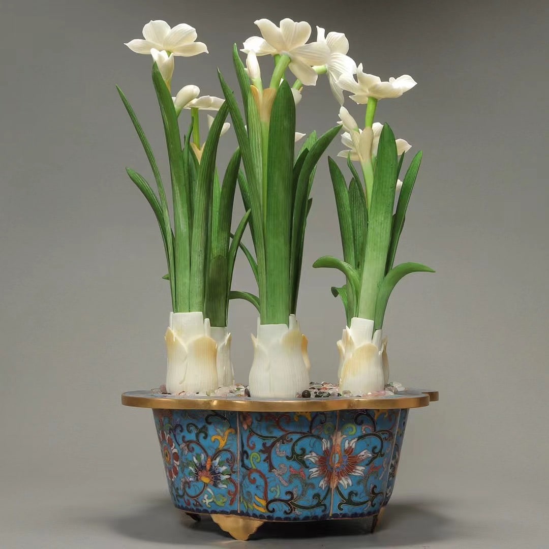 An Exquisite Cloisonne Flower Pattern Bonsai - 10