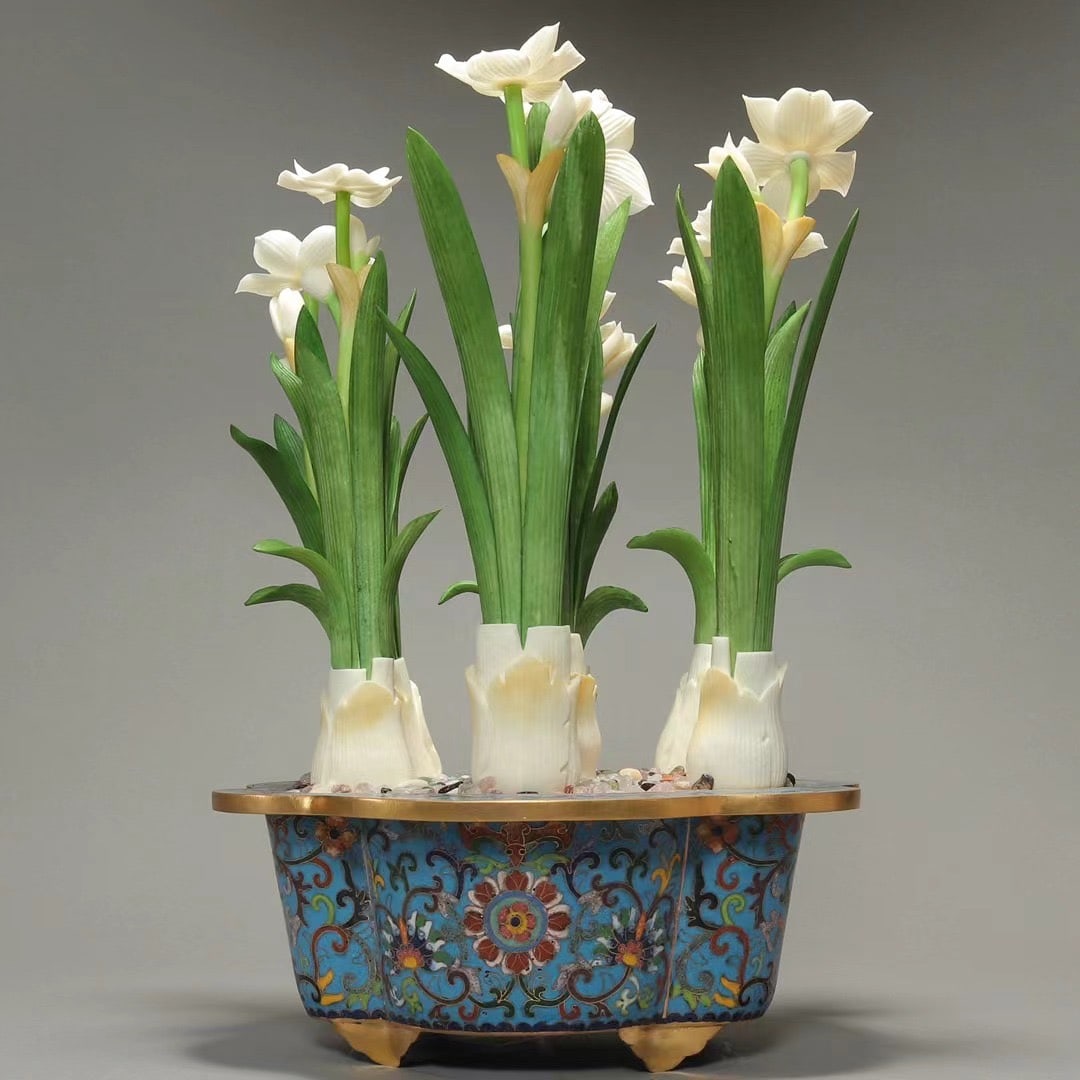 An Exquisite Cloisonne Flower Pattern Bonsai - 11