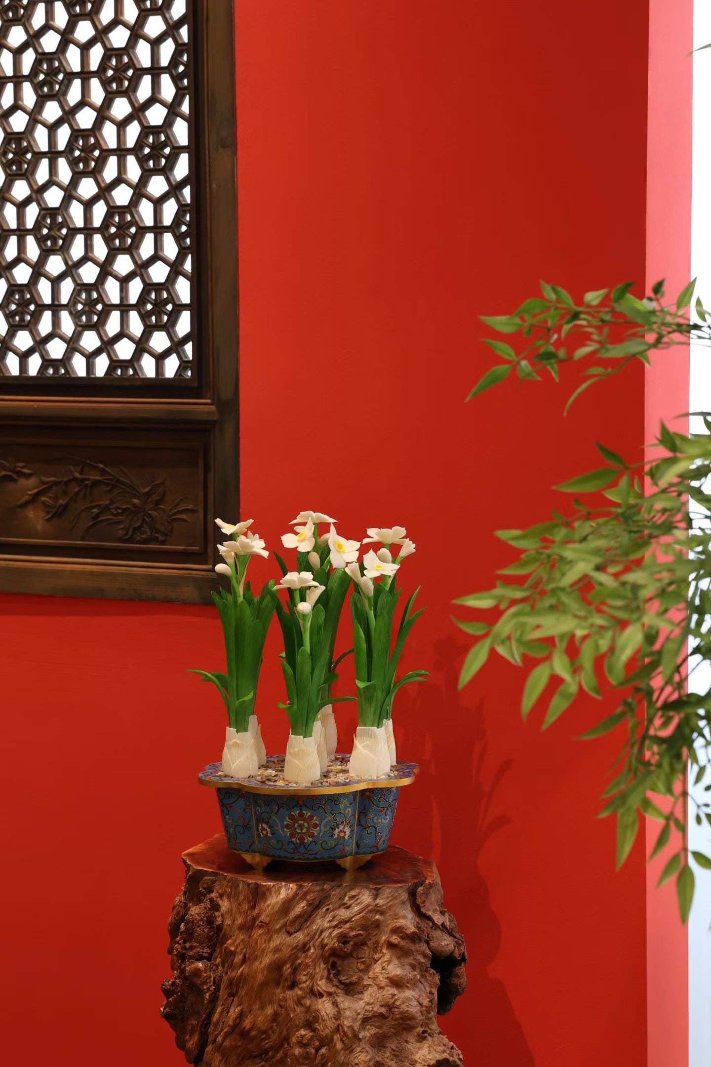 An Exquisite Cloisonne Flower Pattern Bonsai - 3