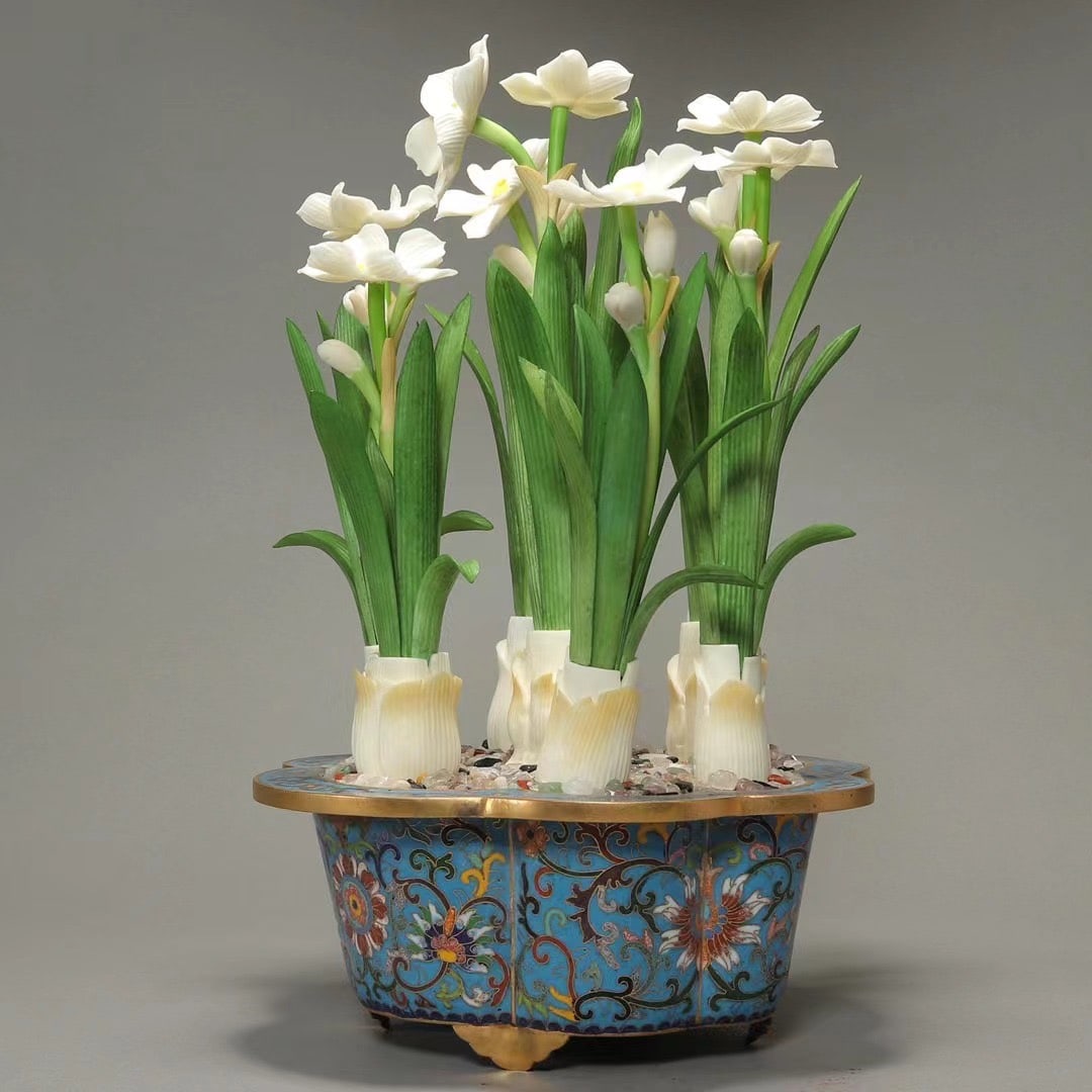 An Exquisite Cloisonne Flower Pattern Bonsai - 8