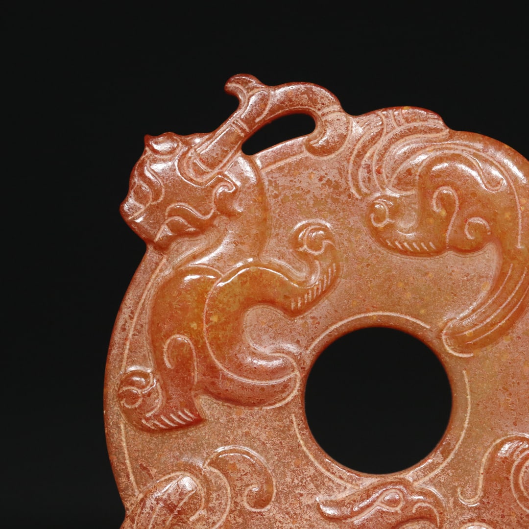 An Exquisite White Jade Dragon and Phoenix Pattern Pendant - 4
