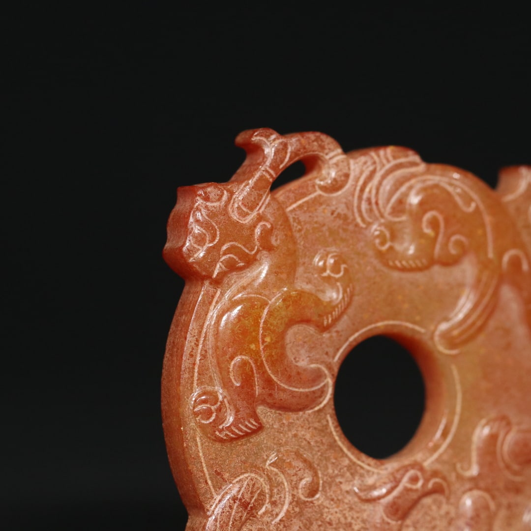 An Exquisite White Jade Dragon and Phoenix Pattern Pendant - 7