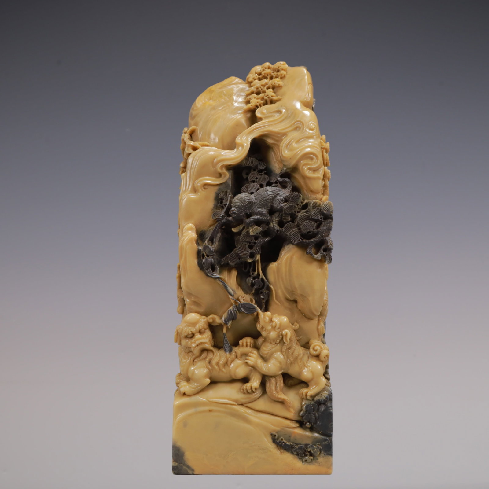 A Exquisite Shoushan Stone Auspicious Beast Pattern Seal - 2
