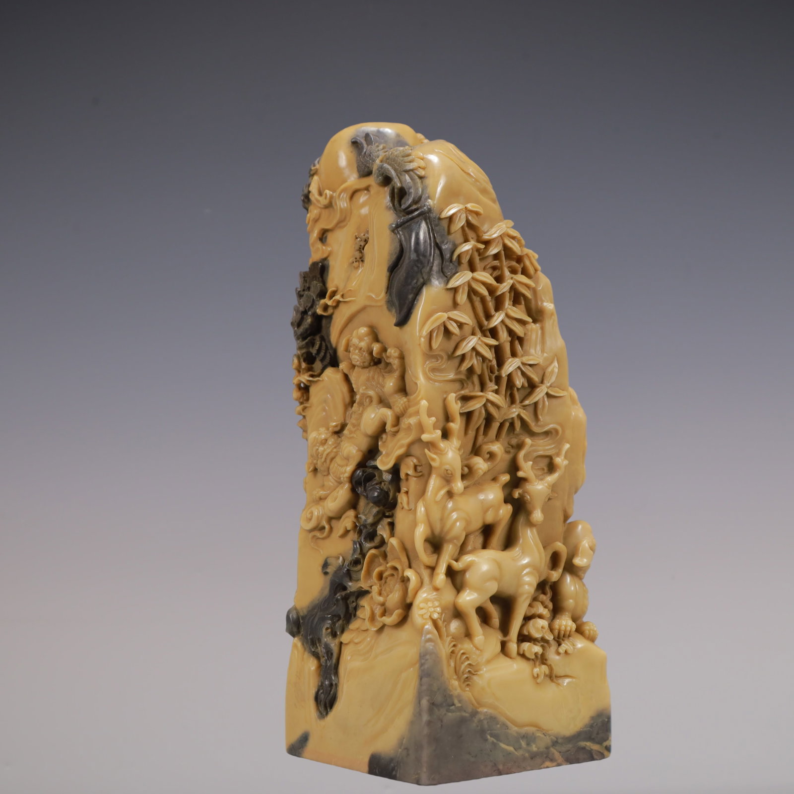 A Exquisite Shoushan Stone Auspicious Beast Pattern Seal - 5