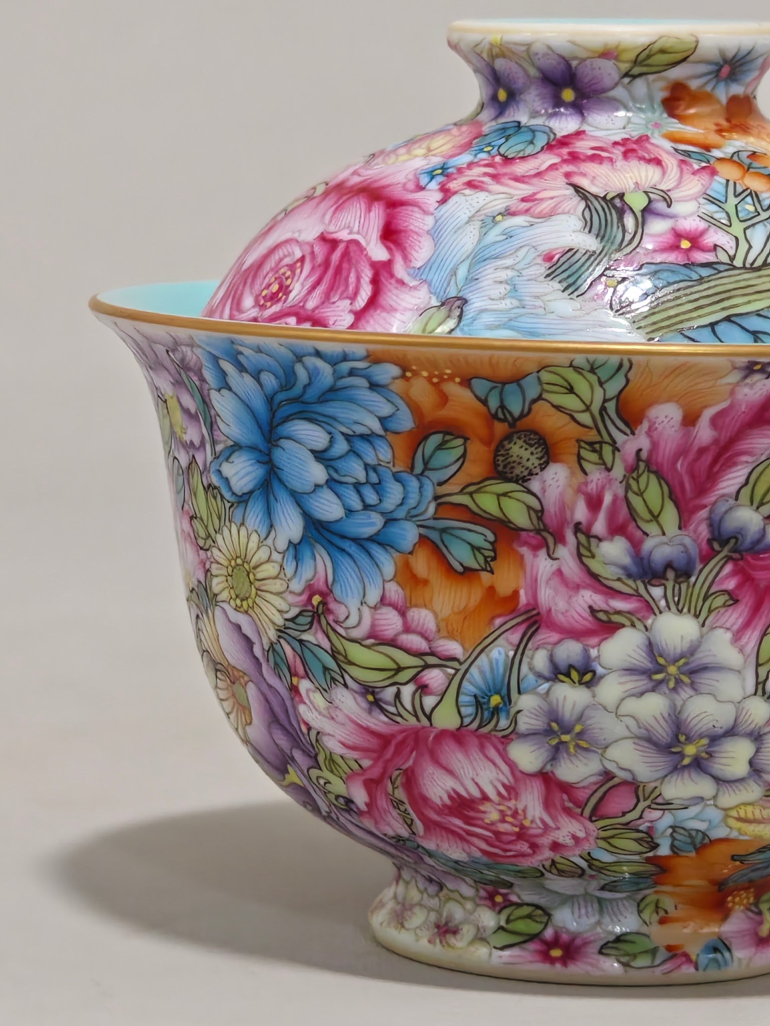 An Exquisite Enamel Flower Pattern Bowl - 5