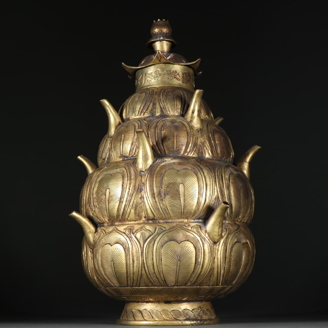 An Exquisite Gilt Bronze Jar - 7