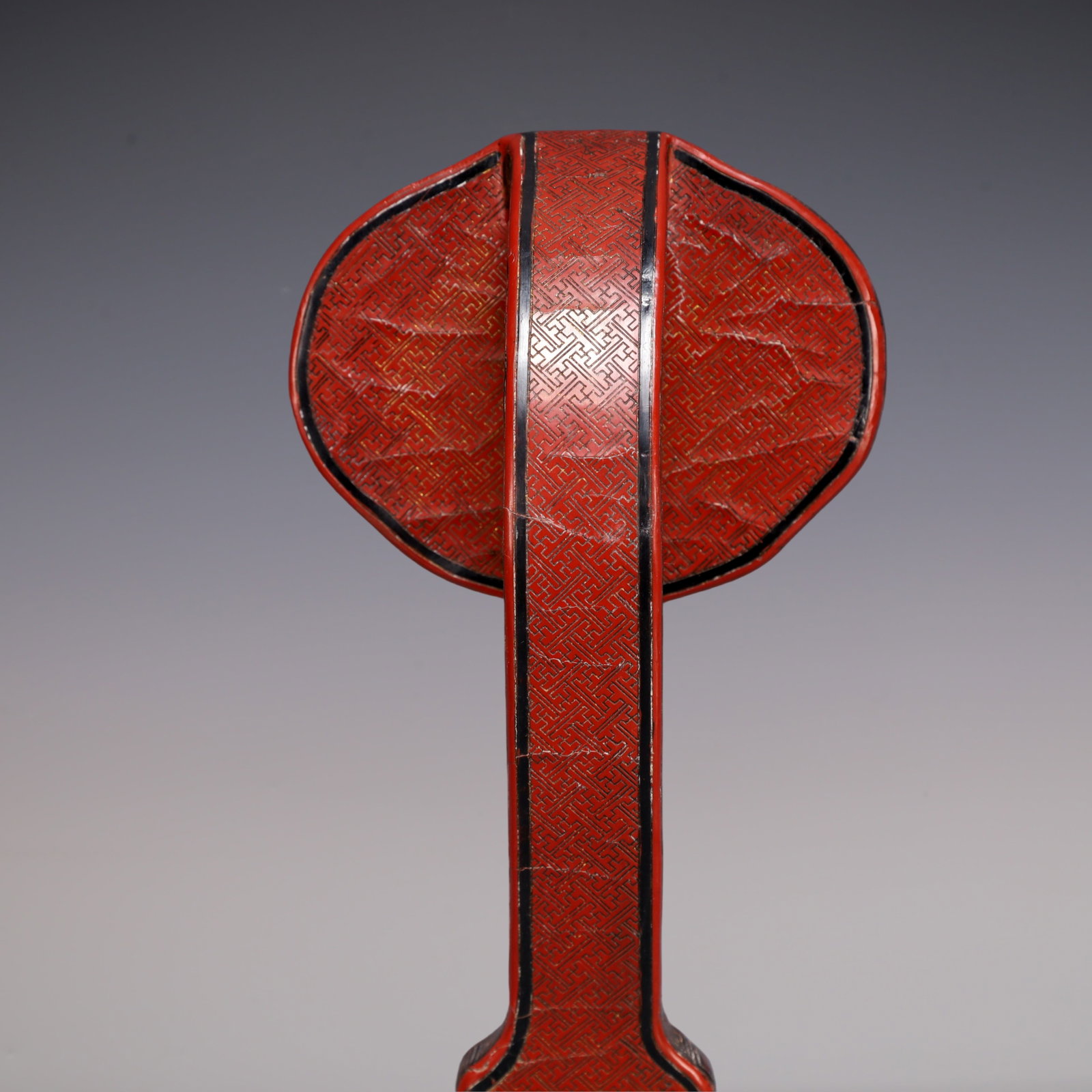 A Exquisite Carved Red Lacquer Dragon Pattern Ruyi - 10