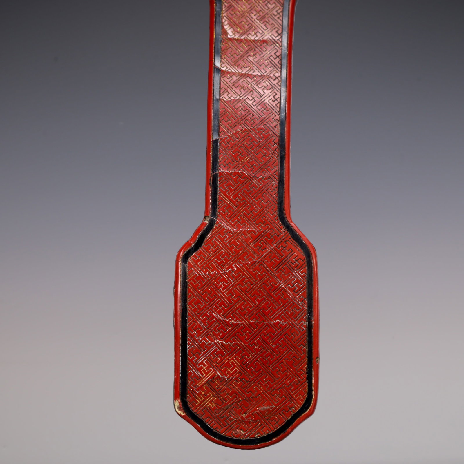 A Exquisite Carved Red Lacquer Dragon Pattern Ruyi - 12