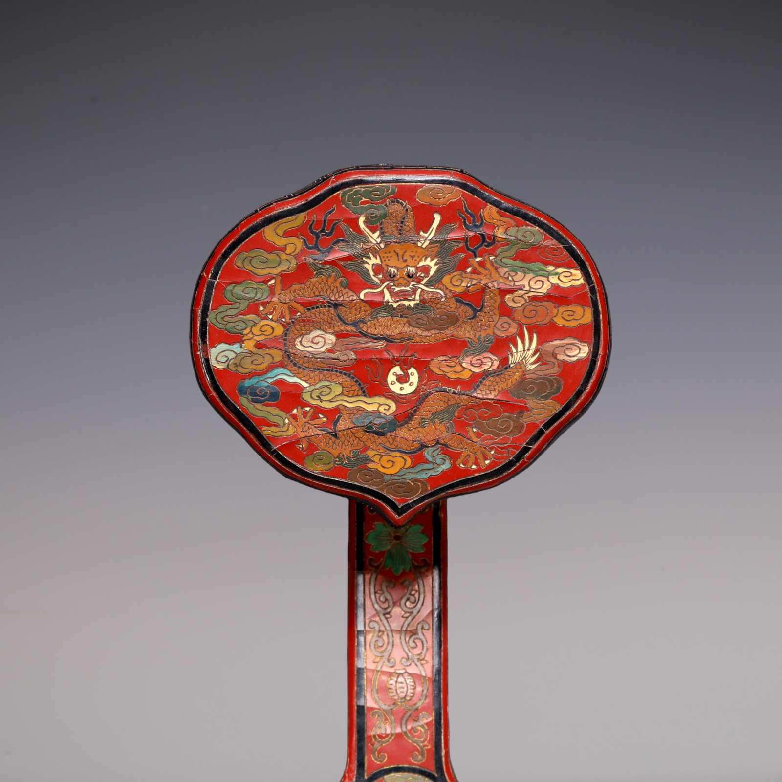 A Exquisite Carved Red Lacquer Dragon Pattern Ruyi - 2
