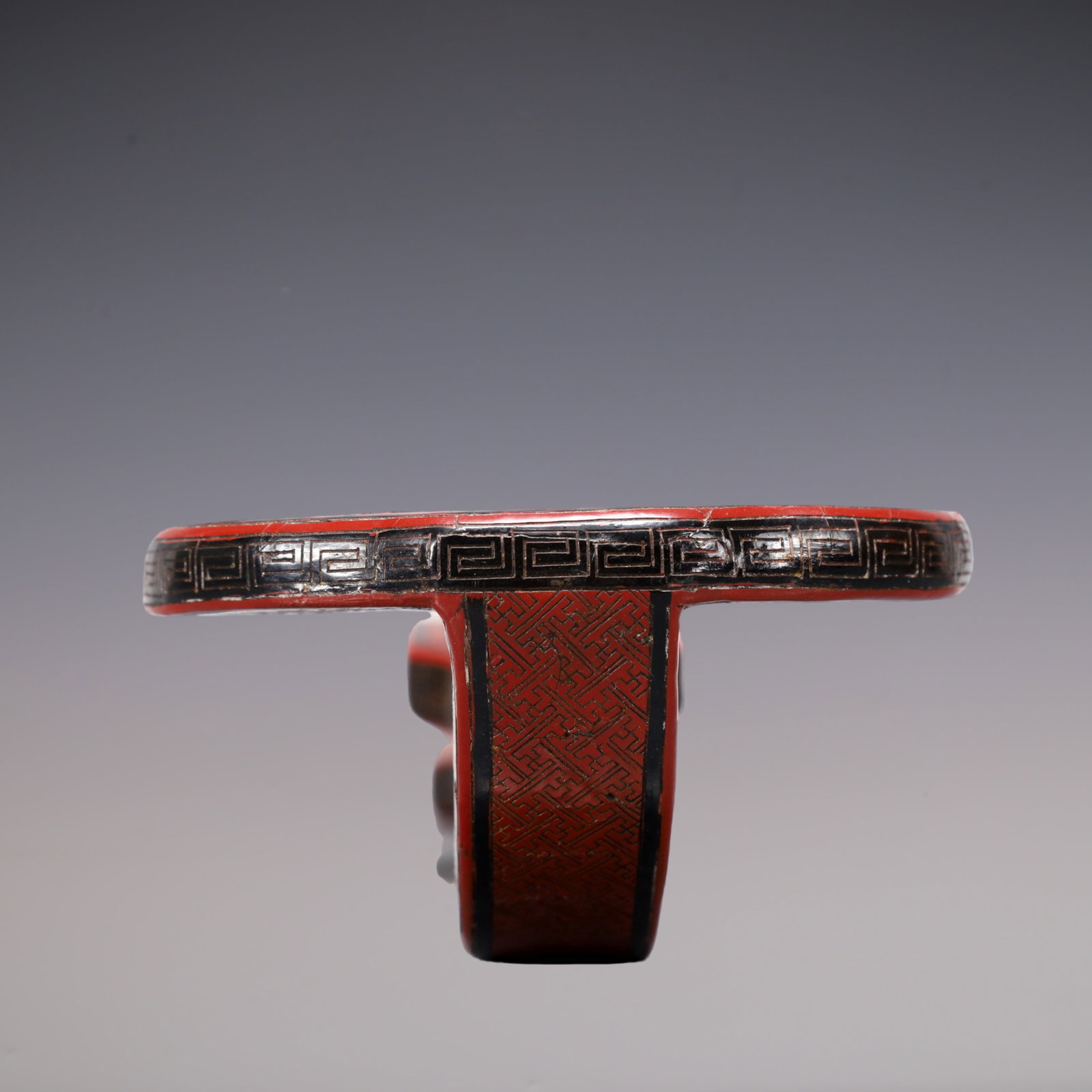 A Exquisite Carved Red Lacquer Dragon Pattern Ruyi - 6