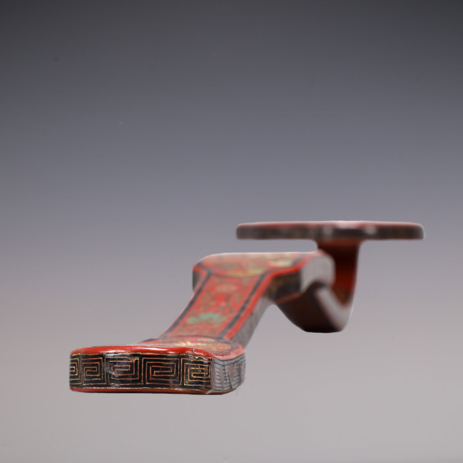 A Exquisite Carved Red Lacquer Dragon Pattern Ruyi - 8