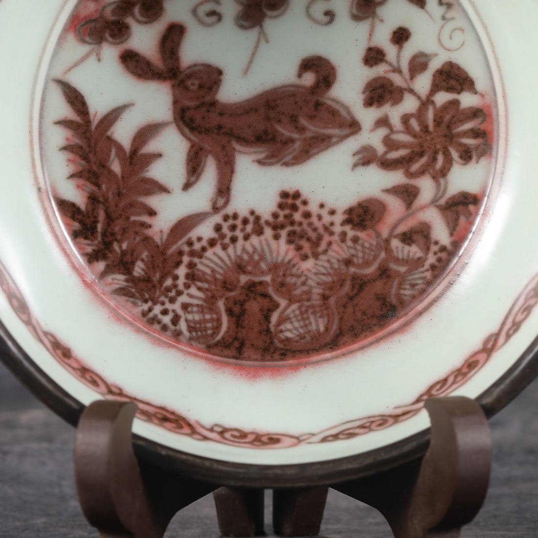 An Exquisite Underglaze-Red Rabbit Pattern Bowl - 5