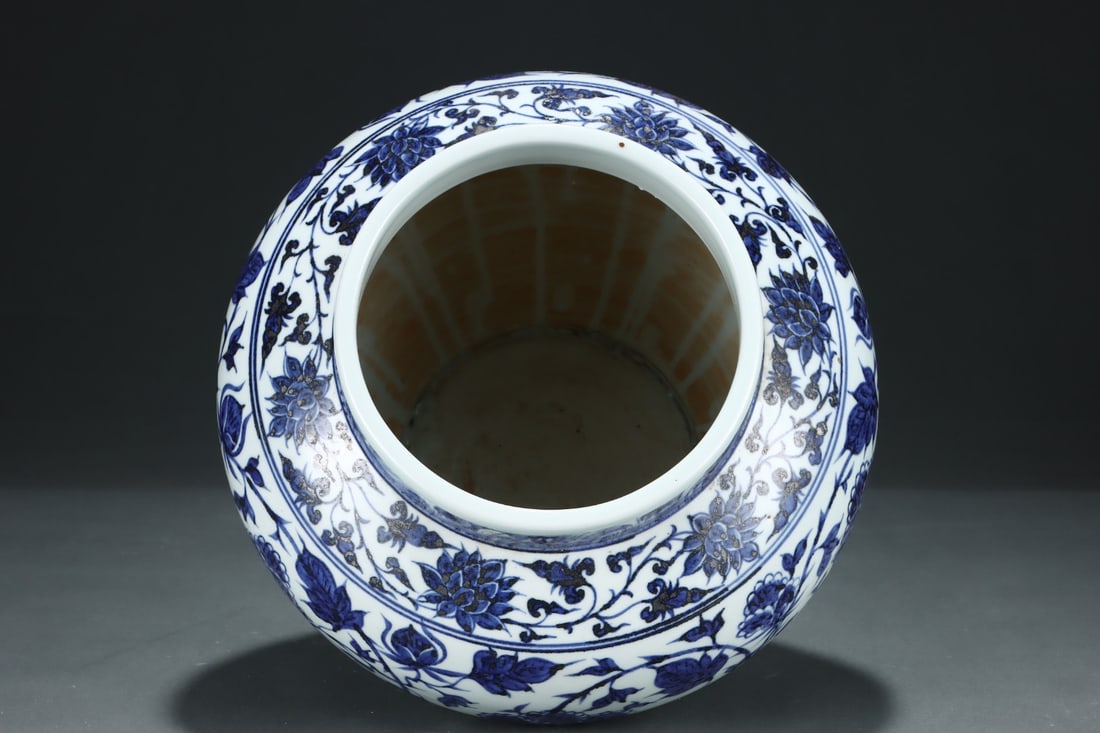 An Exquisite Blue and White Lotus Pattern Jar - 4