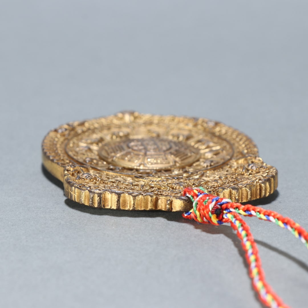 An Exquisite Gilt Bronze Trigram Pattern Brand - 8