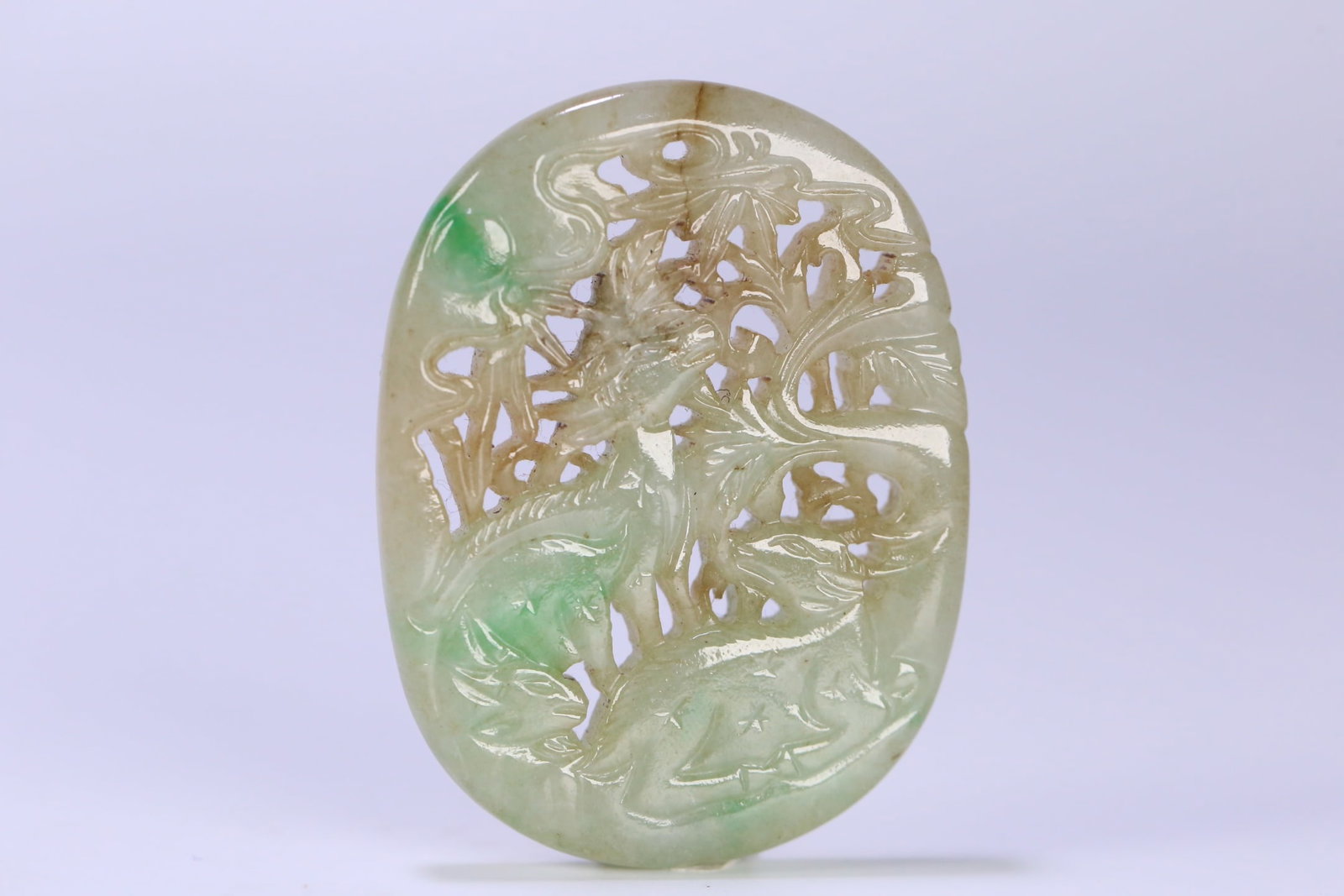 An Exquisite Jadeite Auspicious Beast Pattern Brand - 2