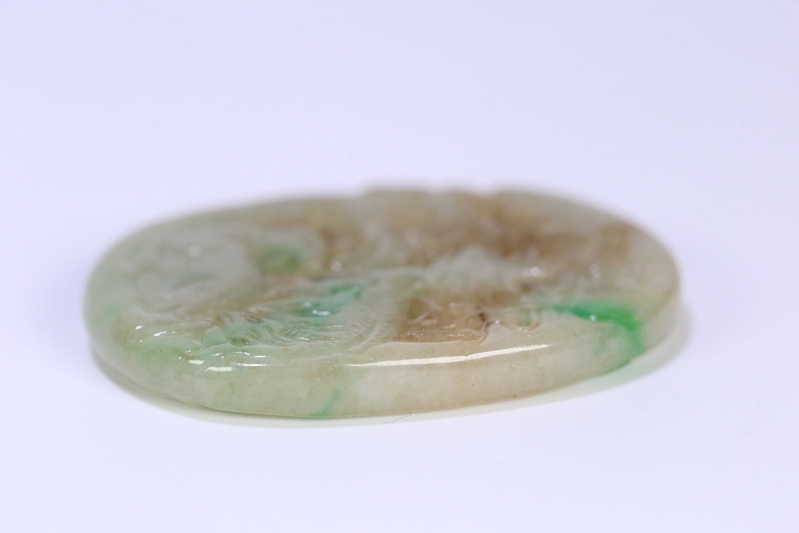 An Exquisite Jadeite Auspicious Beast Pattern Brand - 3