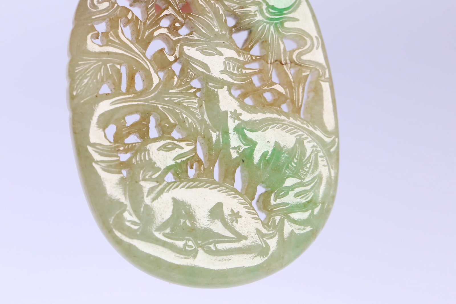 An Exquisite Jadeite Auspicious Beast Pattern Brand - 4