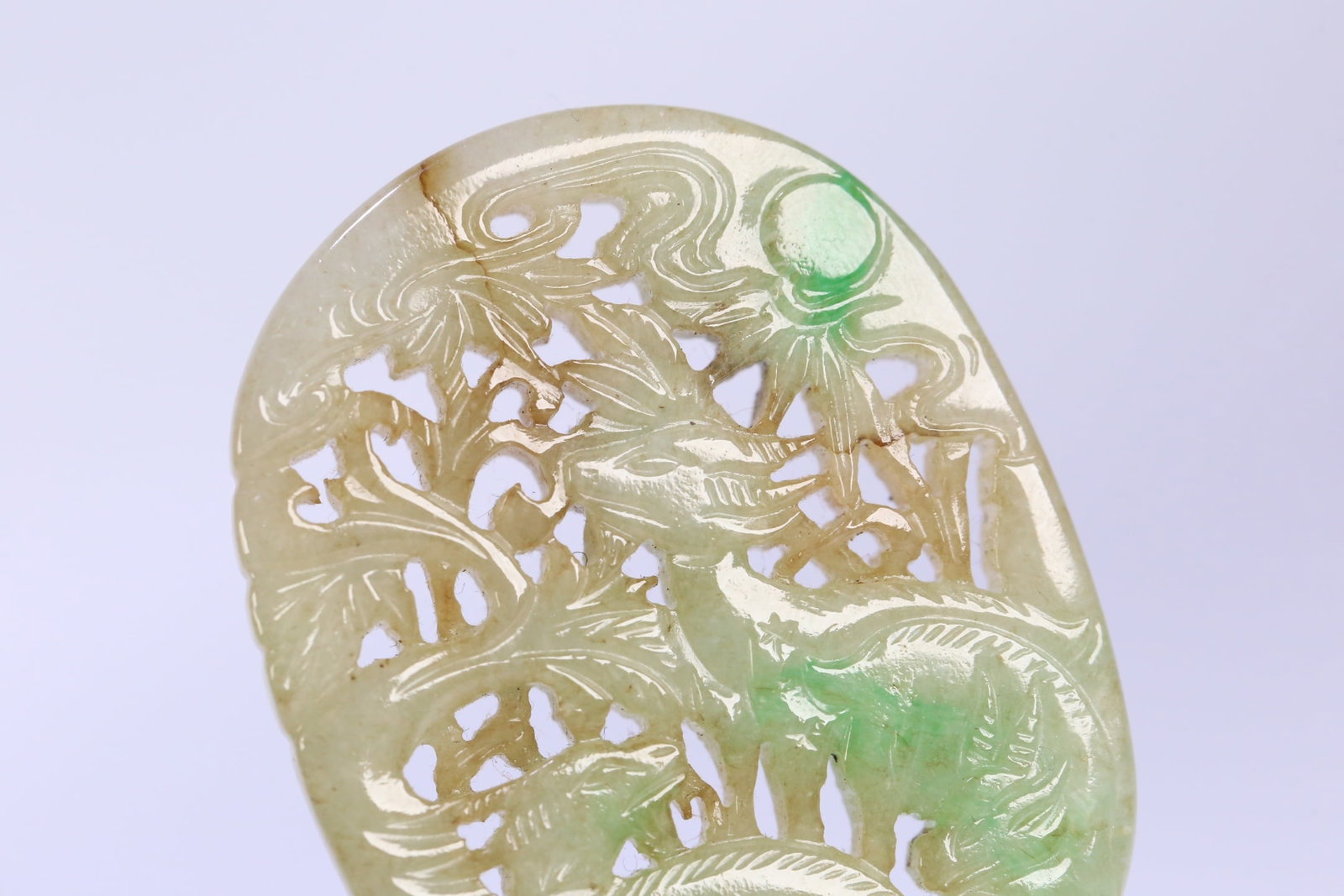 An Exquisite Jadeite Auspicious Beast Pattern Brand - 5
