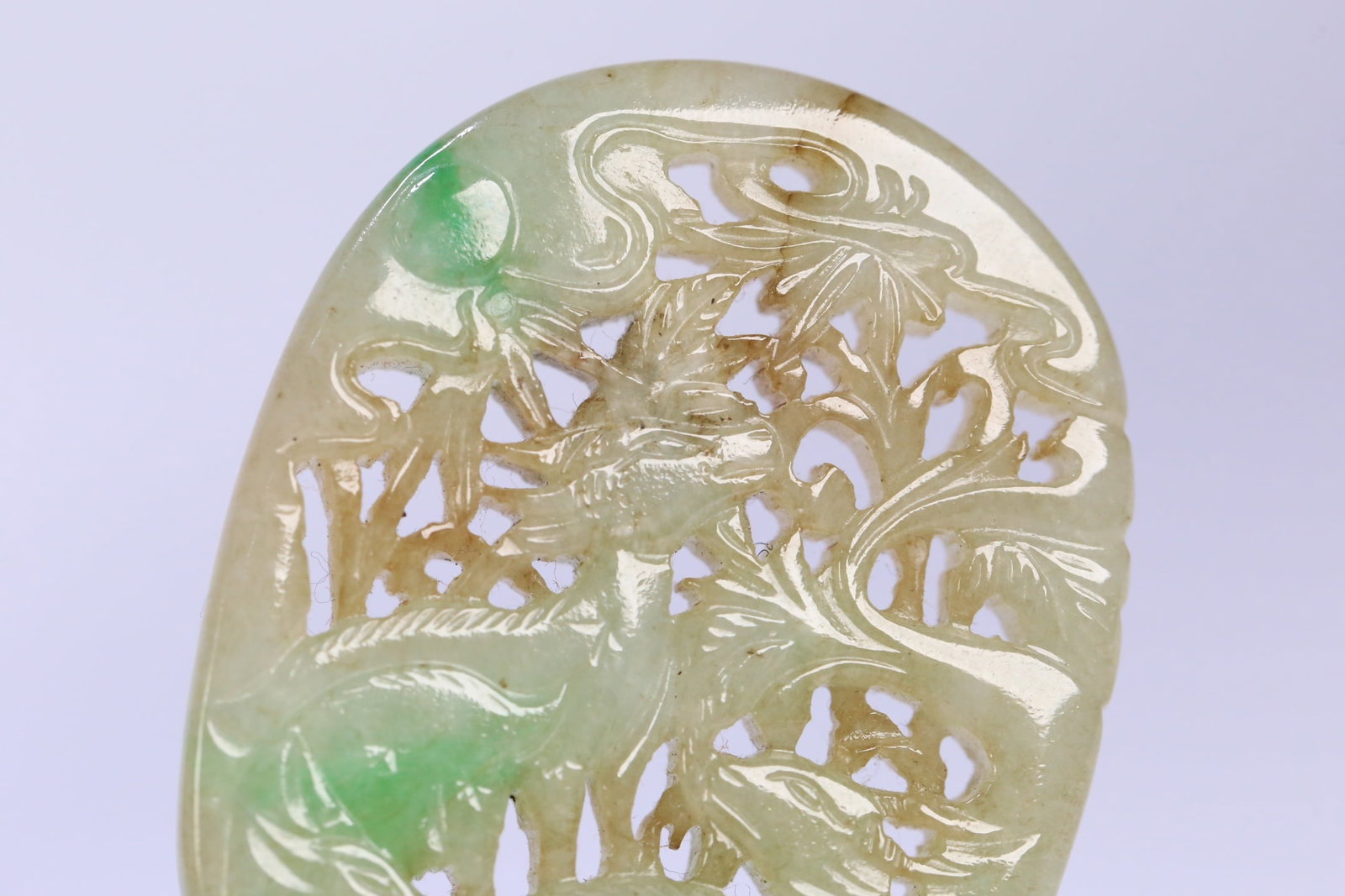 An Exquisite Jadeite Auspicious Beast Pattern Brand - 7