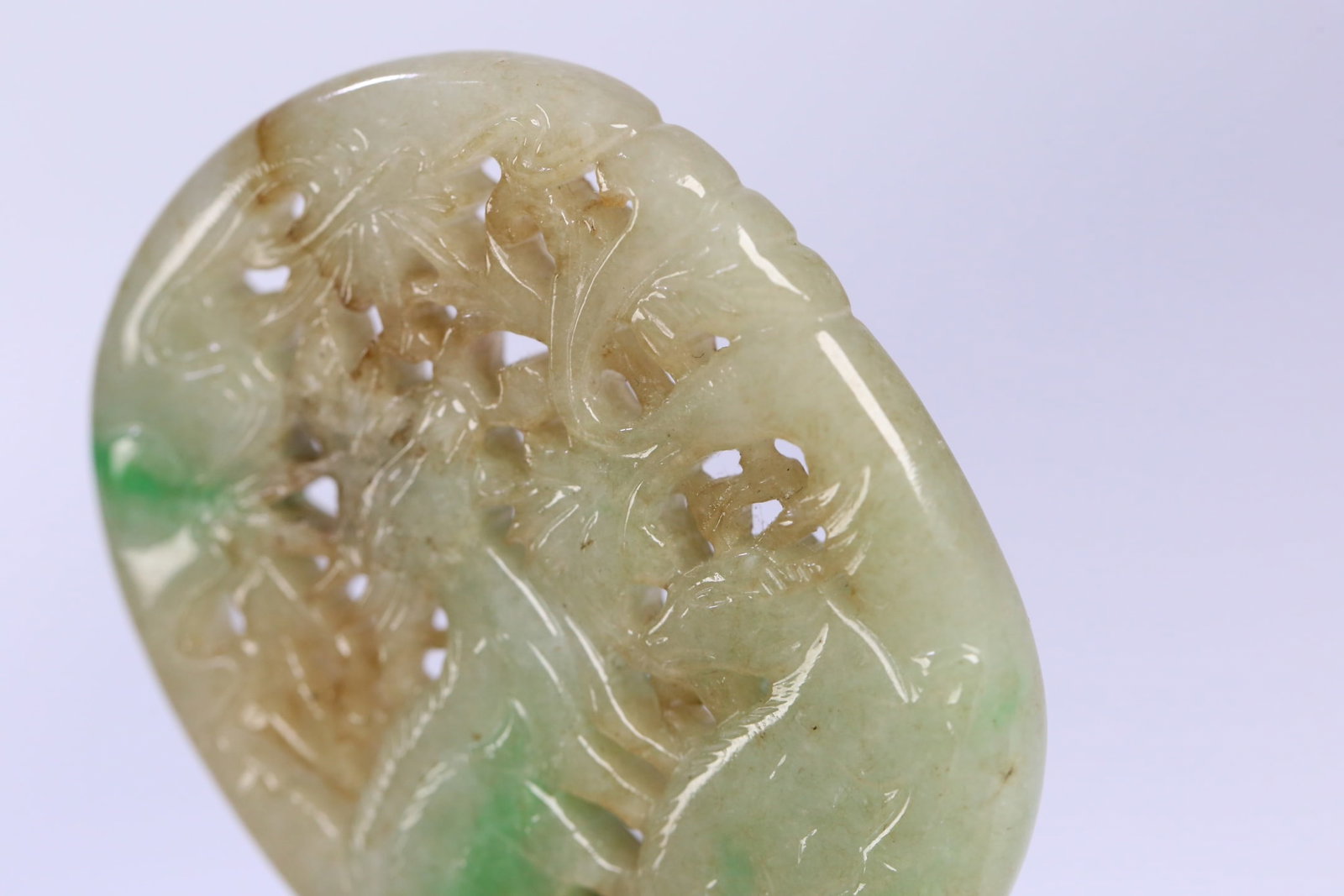 An Exquisite Jadeite Auspicious Beast Pattern Brand - 8