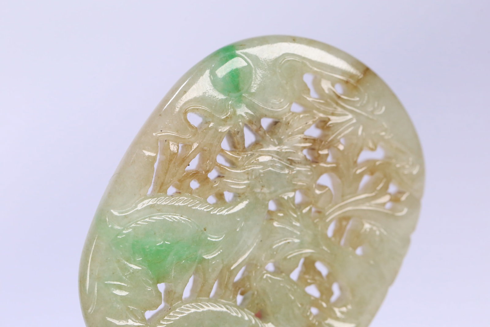 An Exquisite Jadeite Auspicious Beast Pattern Brand - 9