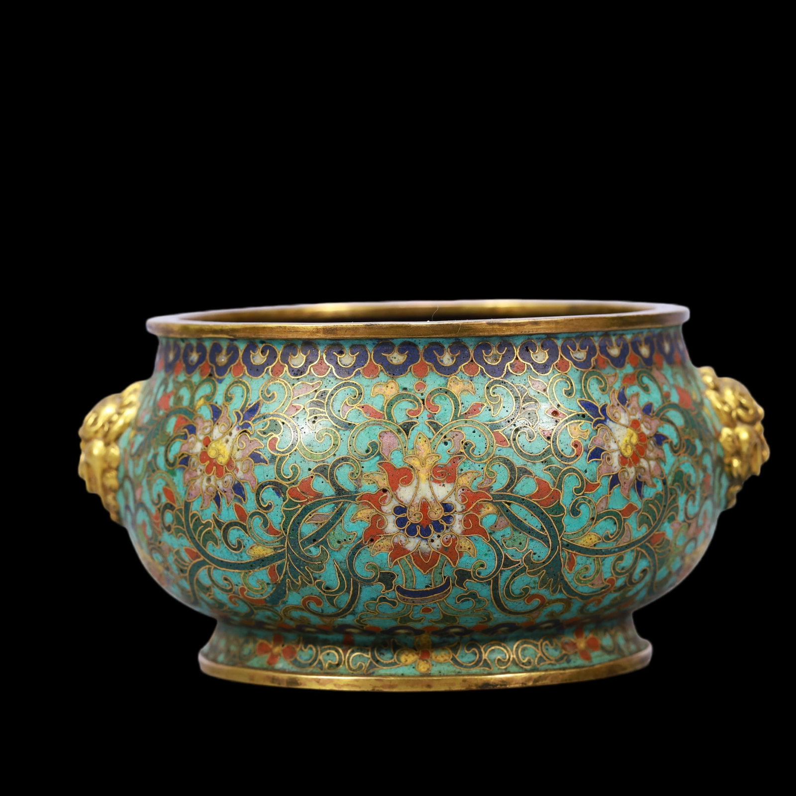 A Exquisite Cloisonne Lotus Pattern Double-Ears Censer - 5