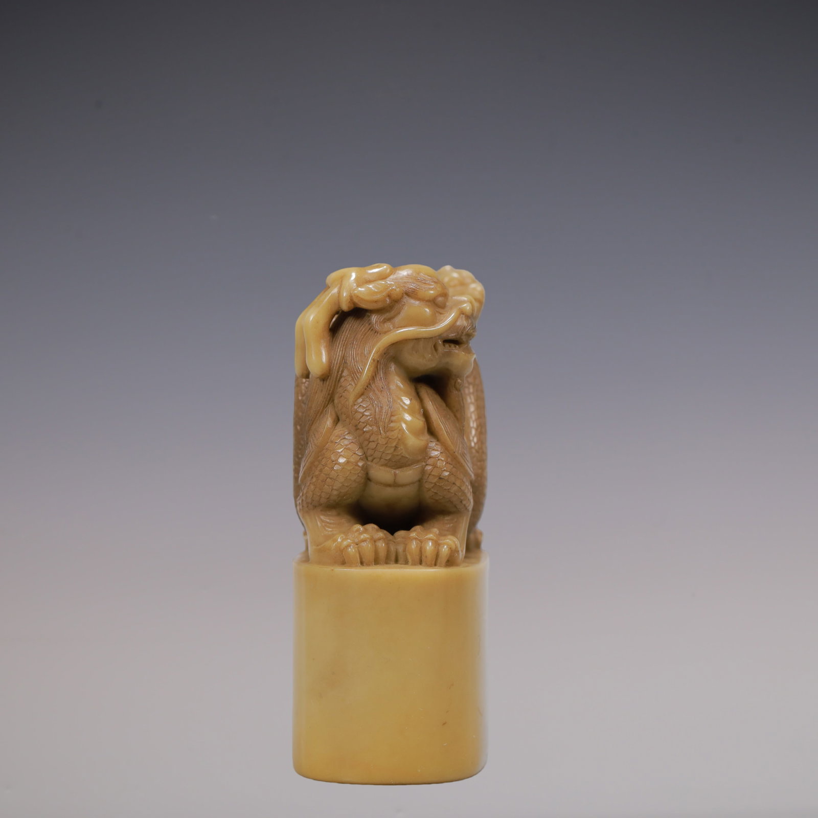A Exquisite Shoushan Stone Auspicious Beast Seal - 3