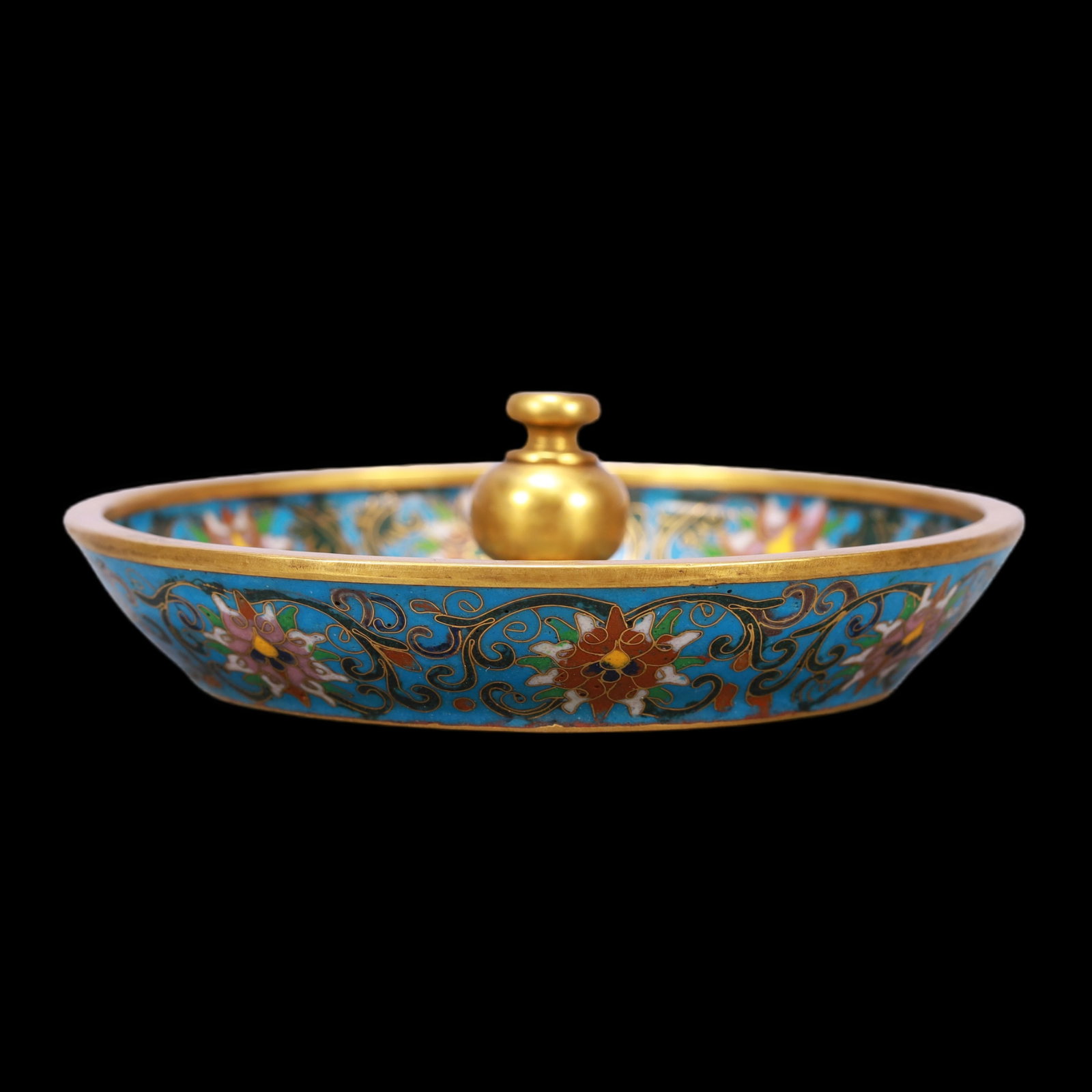 A Exquisite Cloisonne Lotus Pattern Plate - 3