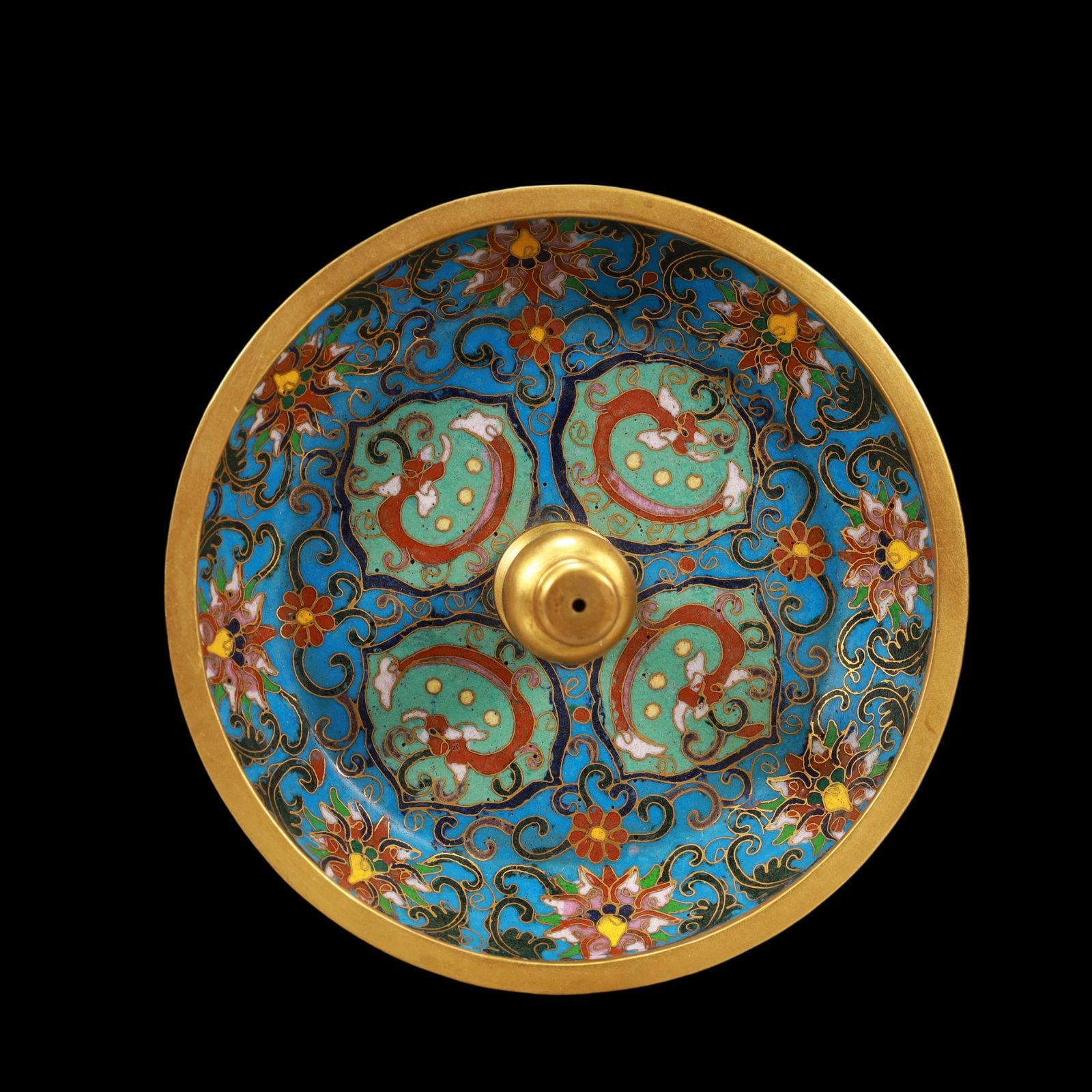 A Exquisite Cloisonne Lotus Pattern Plate - 4