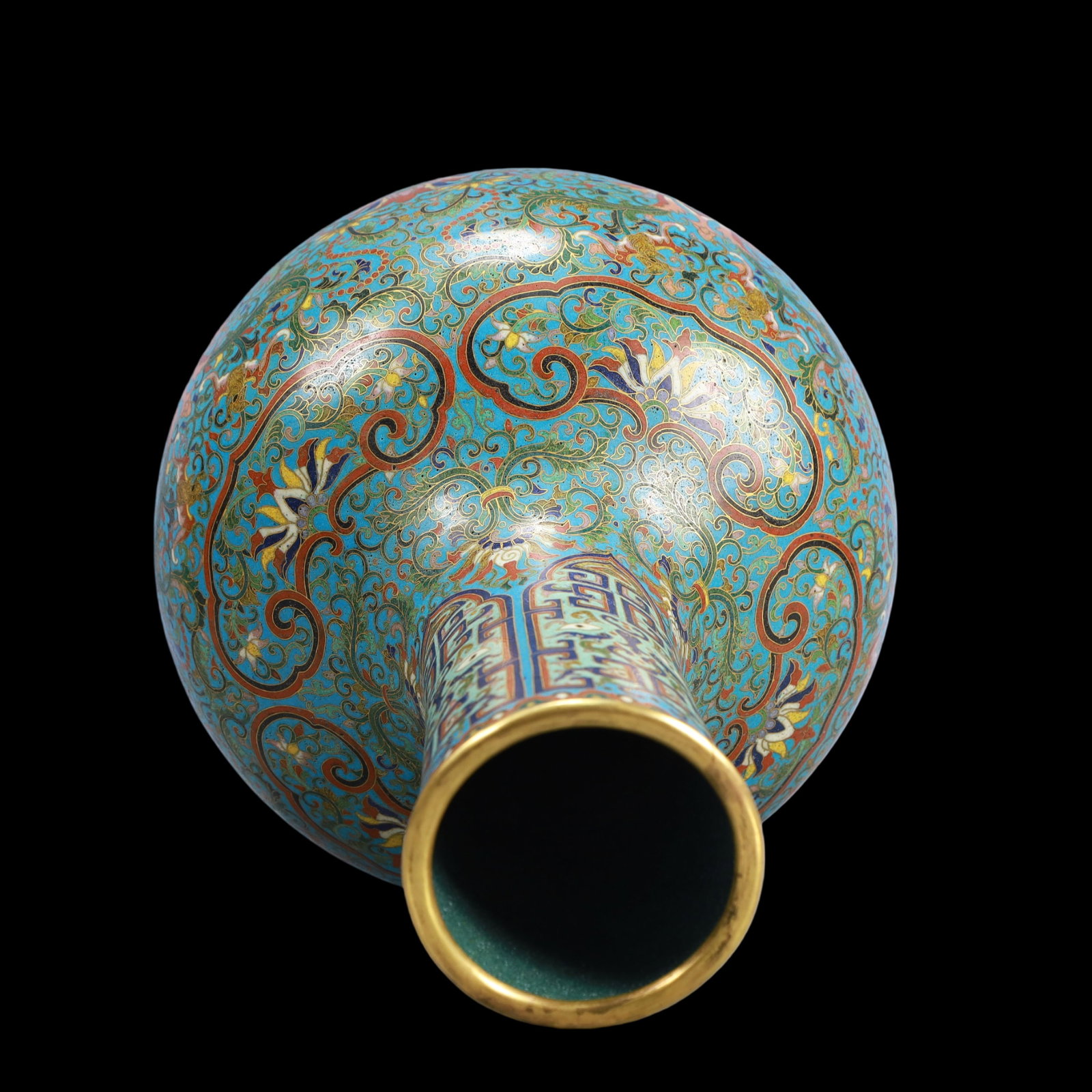 A Exquisite Cloisonne Beast-Face Pattern Lotus Pattern Vase - 7