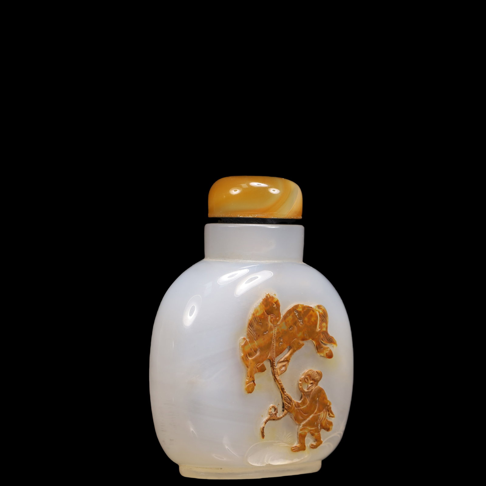 An Exquisite Agate Character and Story Pattern Snuff Bottle - 3