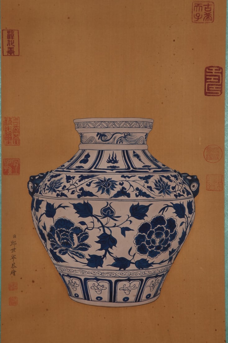 An Exquisite Blue and White Lotus Pattern Double-Ears Jar - 7