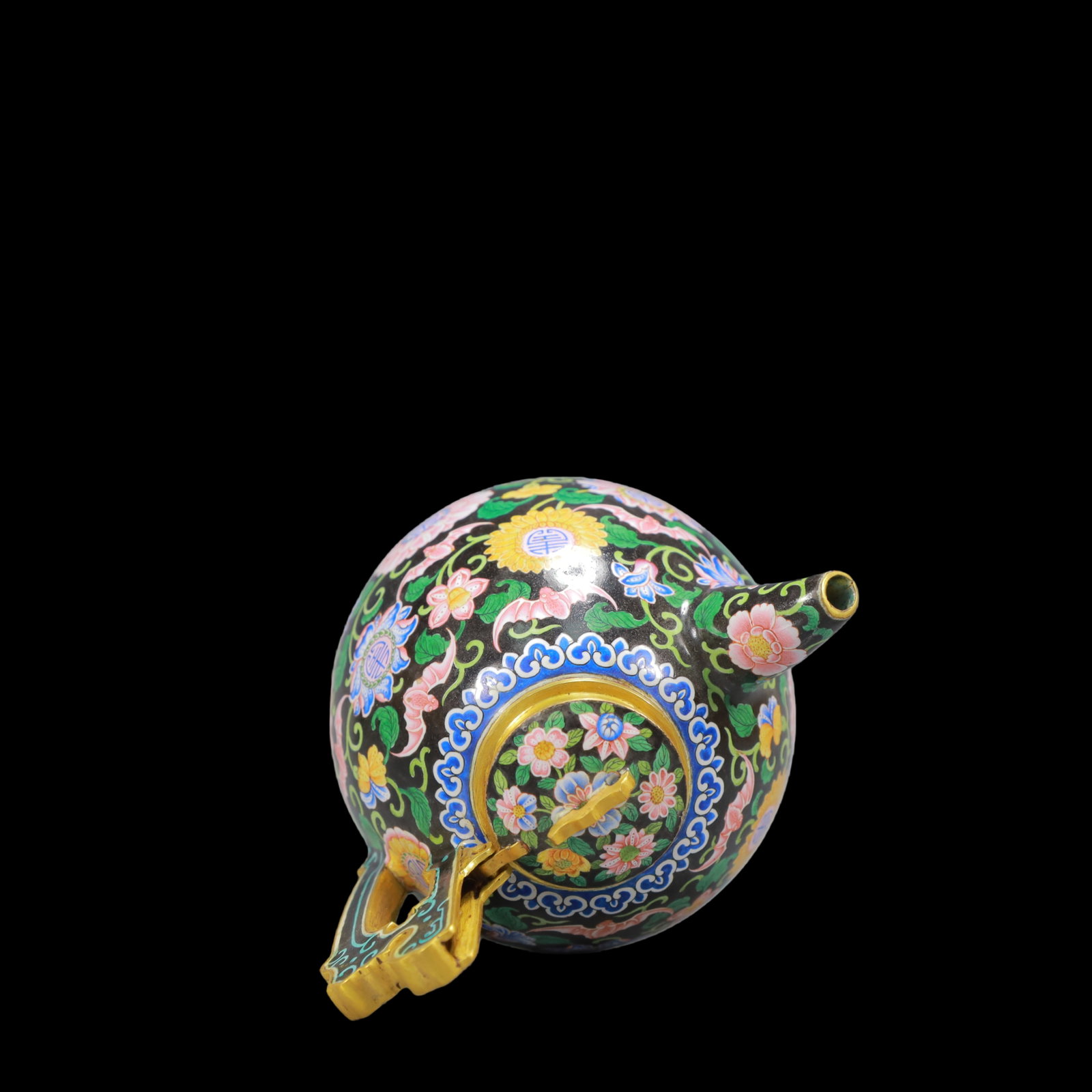 A Exquisite Coppery Enamel Lotus Pattern Bats and Peach Pattern Ewer - 7