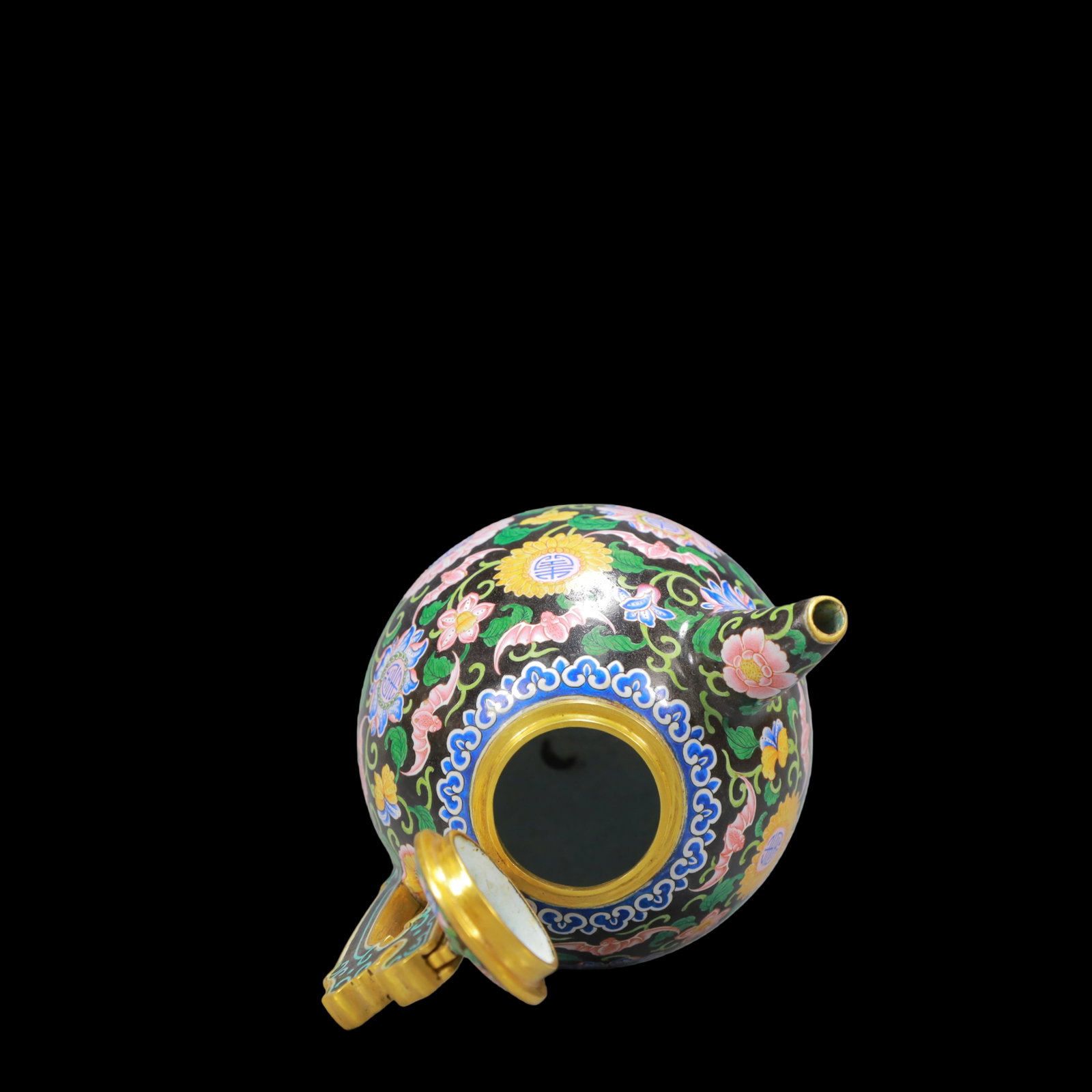 A Exquisite Coppery Enamel Lotus Pattern Bats and Peach Pattern Ewer - 8