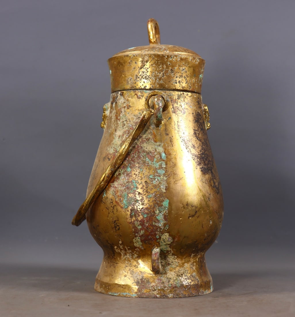 An Exquisite Gilt Bronze Beast-Face Pattern Jar - 3