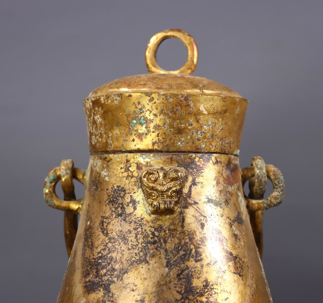 An Exquisite Gilt Bronze Beast-Face Pattern Jar - 6
