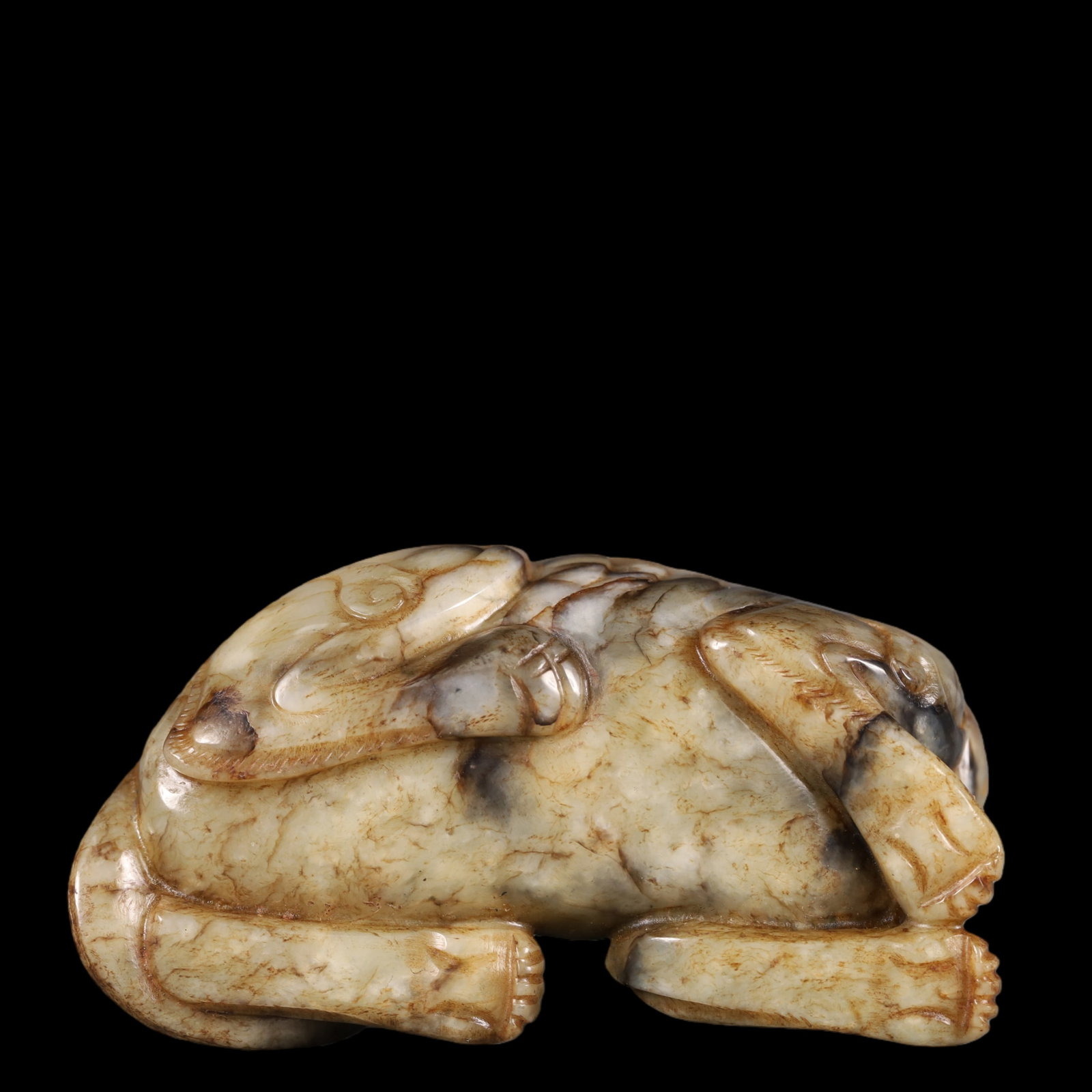 A Exquisite White Jade Auspicious Beast Ornament - 5