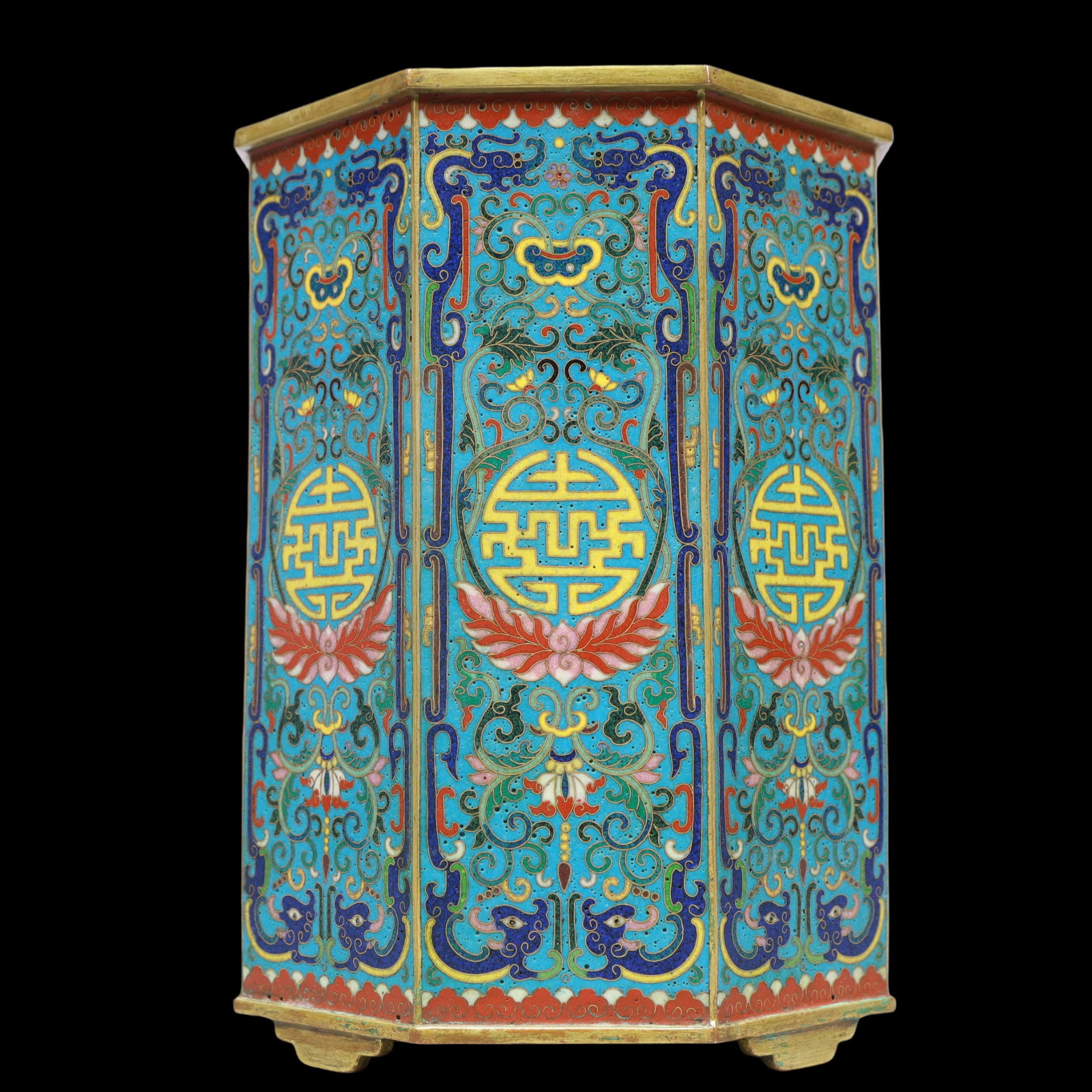 A Exquisite Cloisonne Lotus Pattern Brush Pot - 5