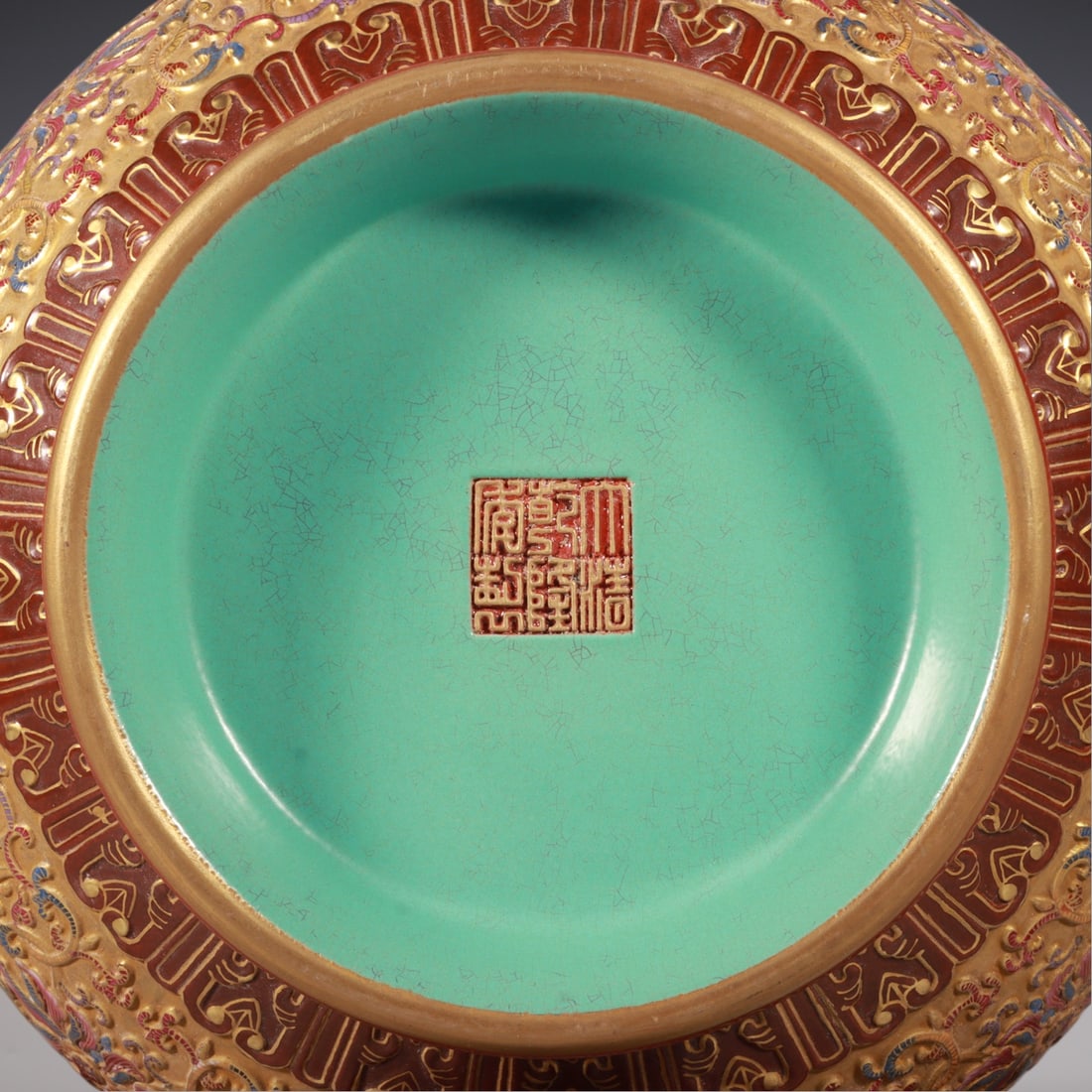 An Exquisite Enamel Lotus Pattern Flower and Bird Pattern Double-Ears Jar - 9