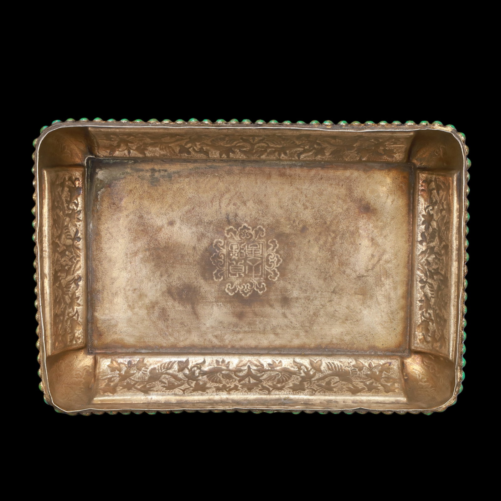 A Exquisite Gilt Silver Inlaid Gems Lotus Pattern Phoenix Pattern Box - 8